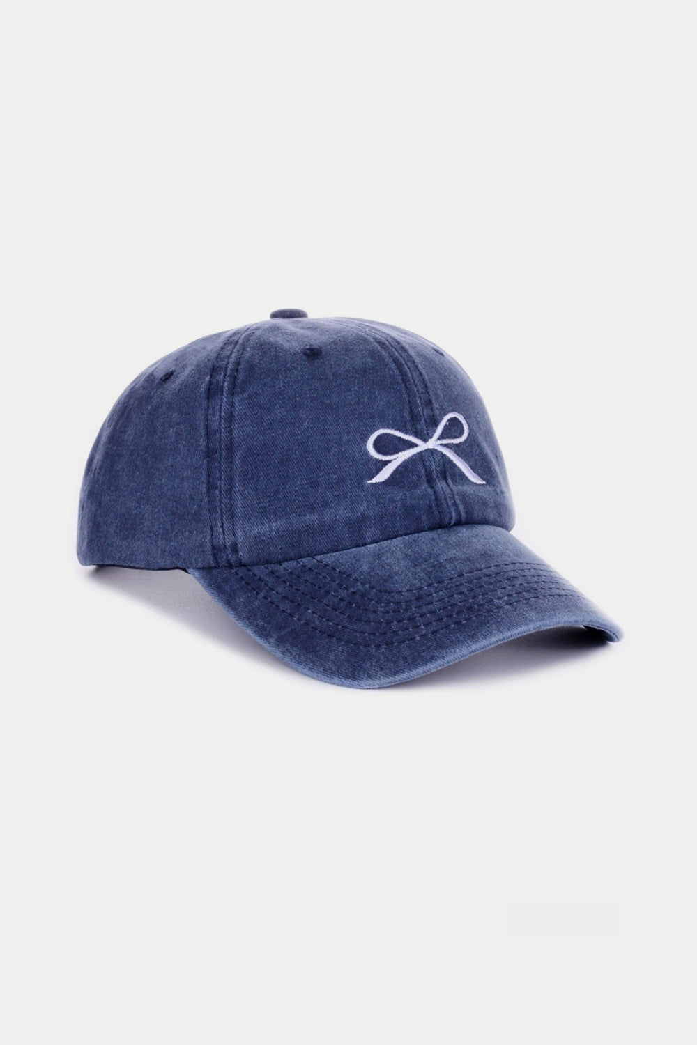 Zenana Bow Embroidered Washed Cotton Caps