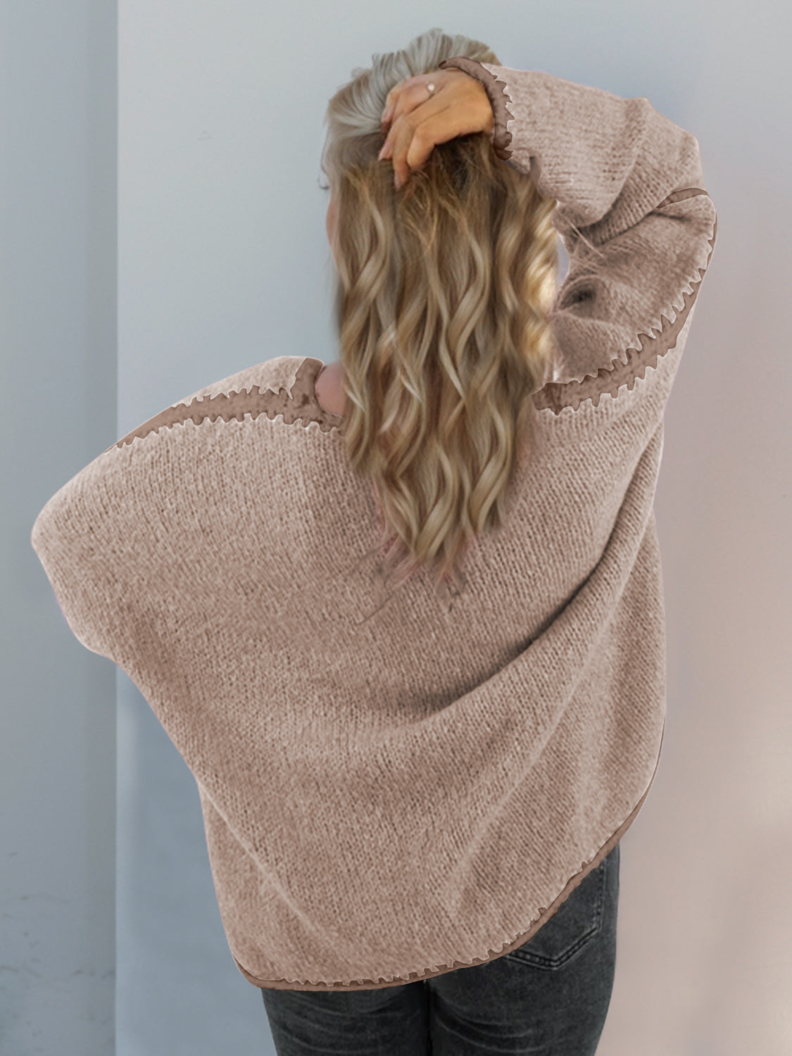 Open Front Dropped Shoulder Cardigan