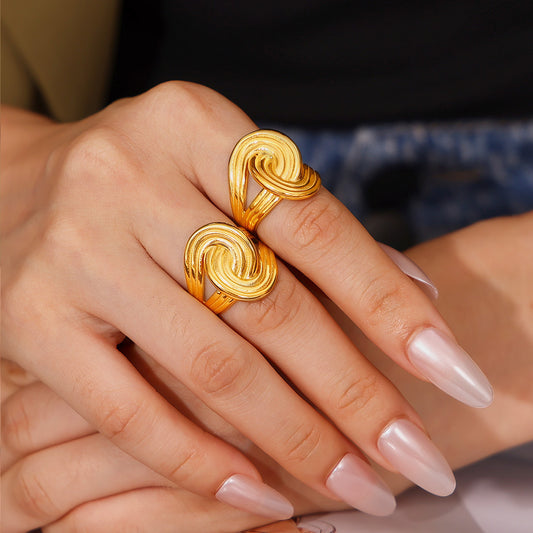 18K Gold-Plated Twisted Ring Minimalist