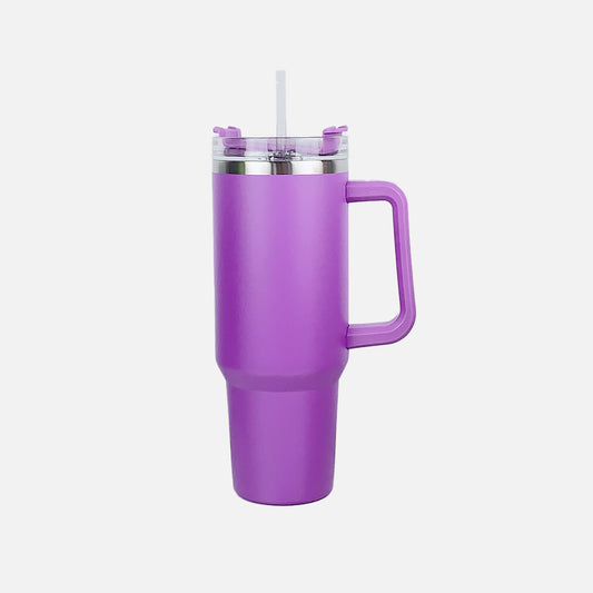 Stainless Steel Tumbler with Handle and Straw 40 oz