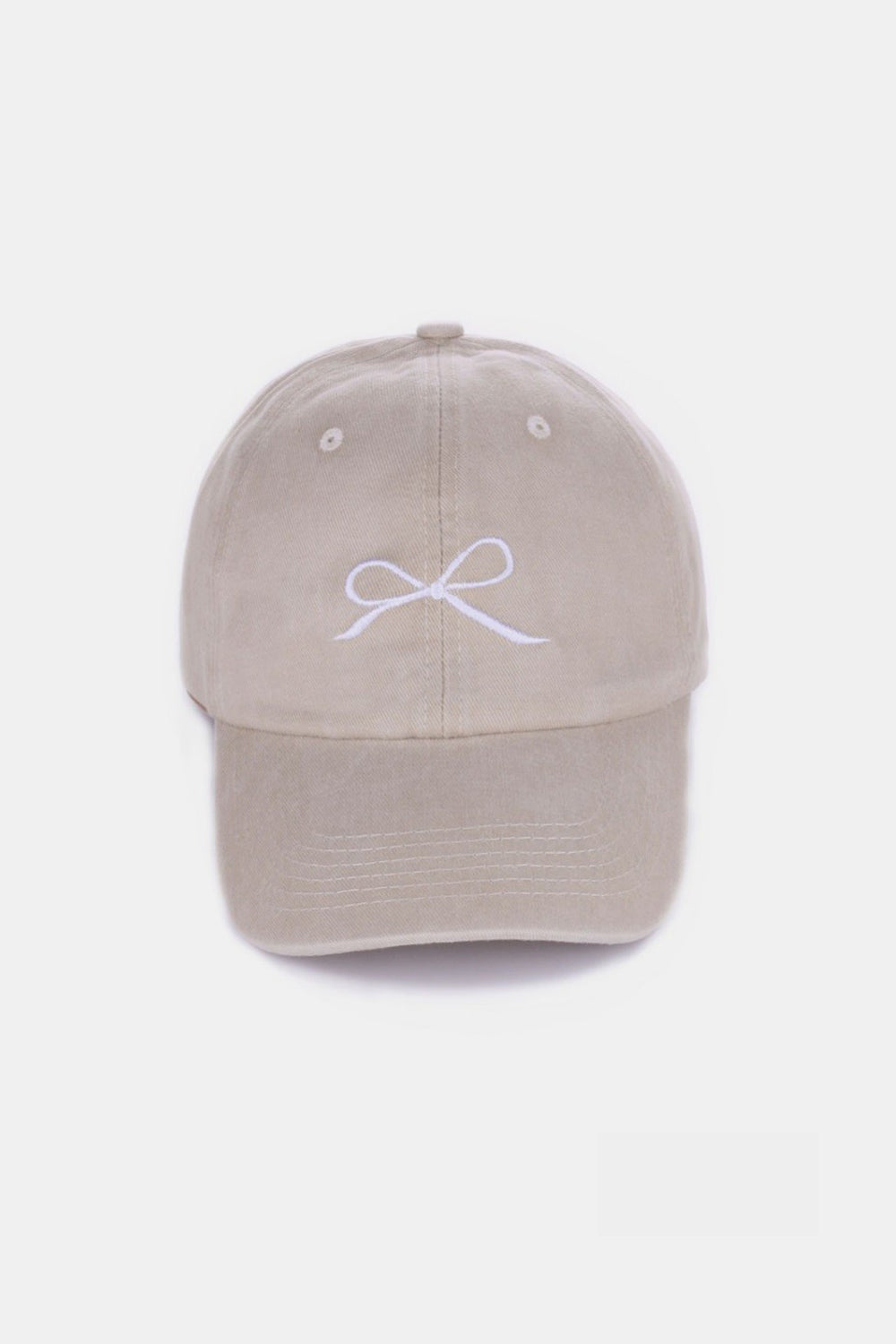 Zenana Bow Embroidered Washed Cotton Caps