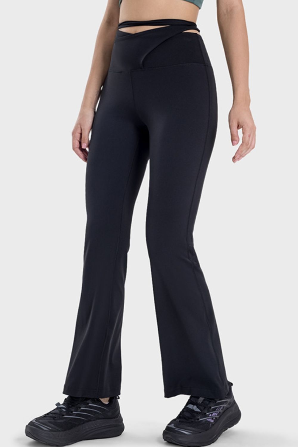 Tied Mid-Rise Waist Active Pants