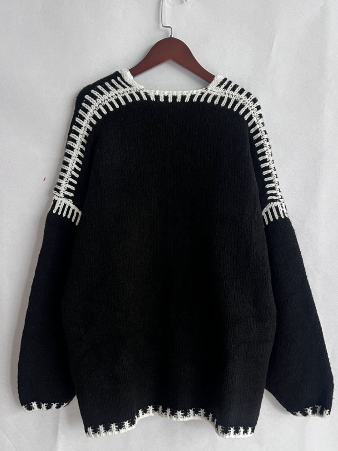 Open Front Dropped Shoulder Cardigan