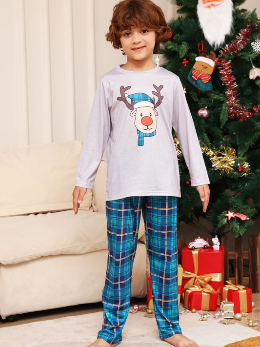 Rudolph Graphic Long Sleeve Top and Plaid Pants Set