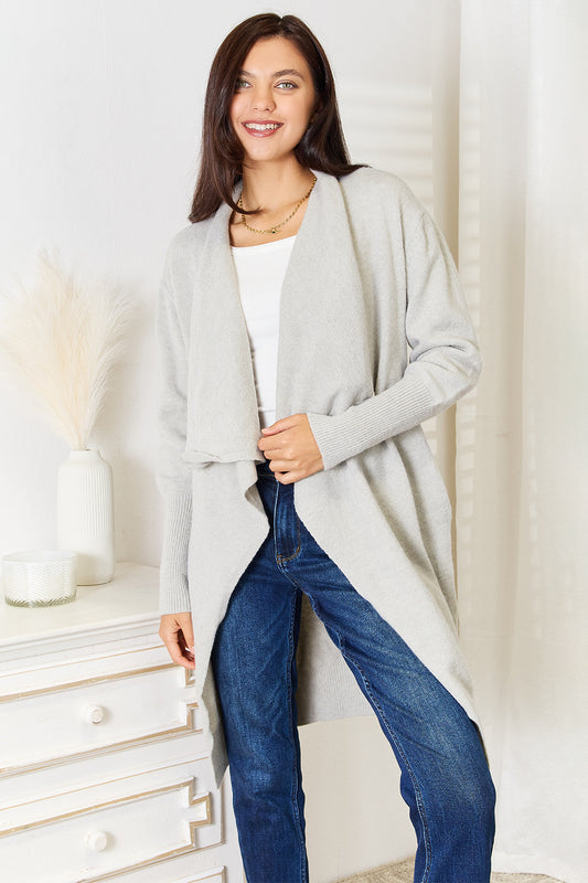 Open Front Duster Cardigan with Pockets