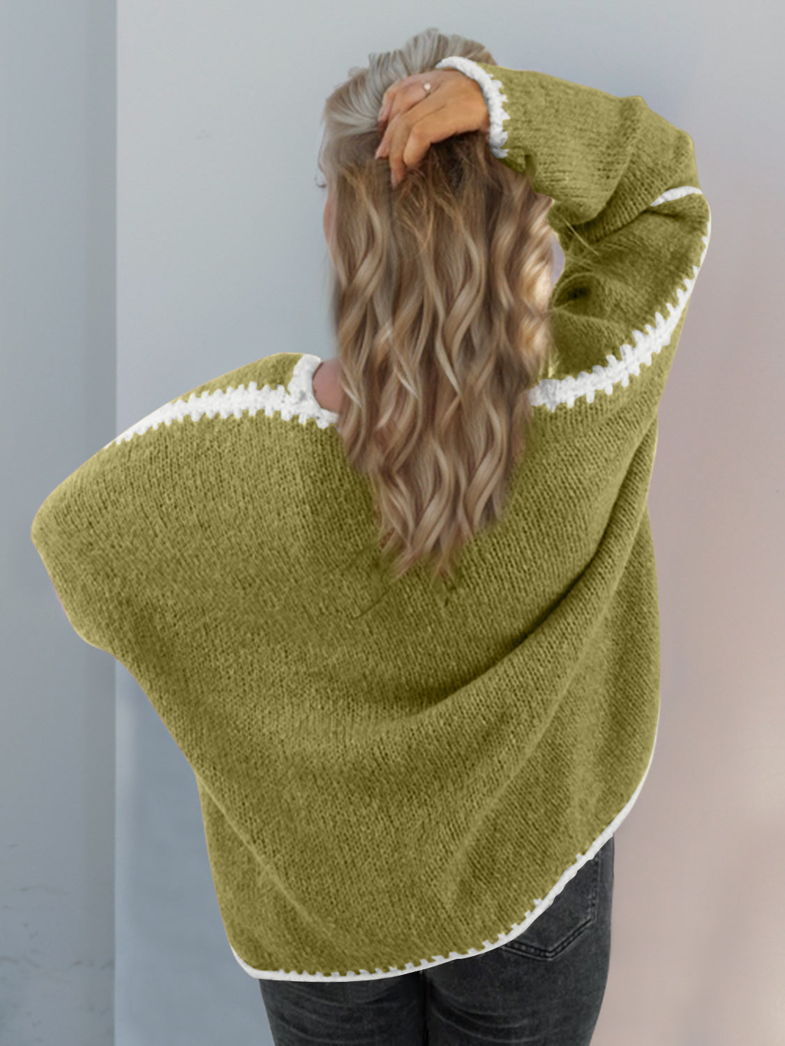 Open Front Dropped Shoulder Cardigan