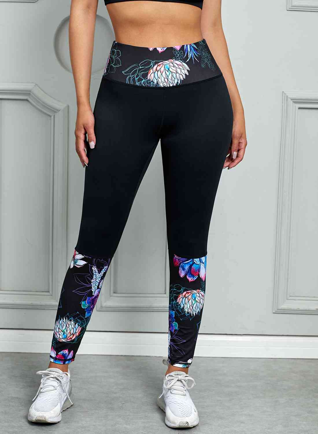 Indulge in some much-needed peace and tranquility during the hectic holiday season with the Trendsi Trends Printed Wide Waistband Active Leggings. Let soothing music and a lavish bath take you away to a serene paradise. Savor a cup of delicious matcha coffee while lounging in these comfortable spandex leggings, perfect for both exercise and comfort.