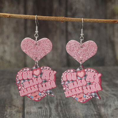 Trendsi Trends Heart Shape Wooden Earrings are environmentally safe and eco-friendly. Buy these heart-shaped Valentine's Day hot pink earrings and wear them year-round. 