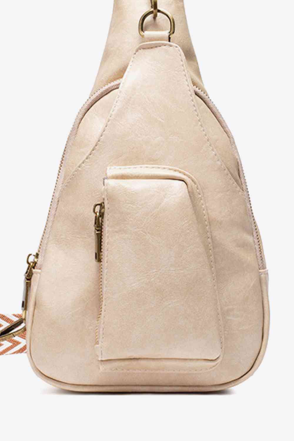 Leather Zippered Sling Bag