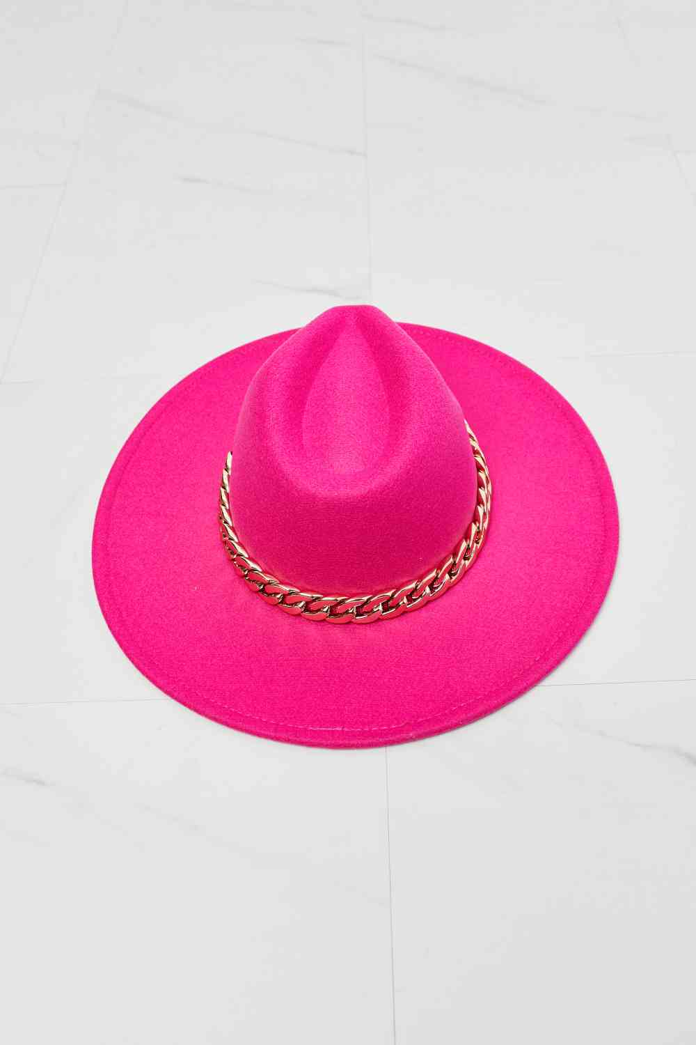 Fuchsia Pink Keep Your Promise Fedora Hat Wide Brim Women