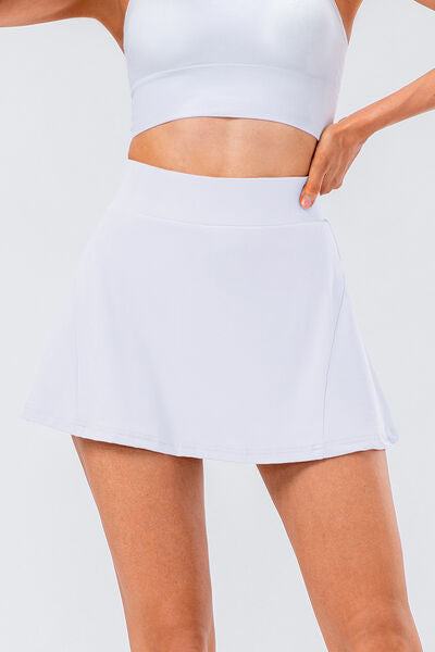 High Waisted Pleated Active Yoga Skirt Pocket Tummy Control Tennis Skort