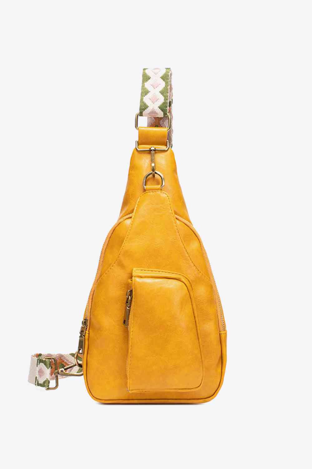 Leather Zippered Sling Bag